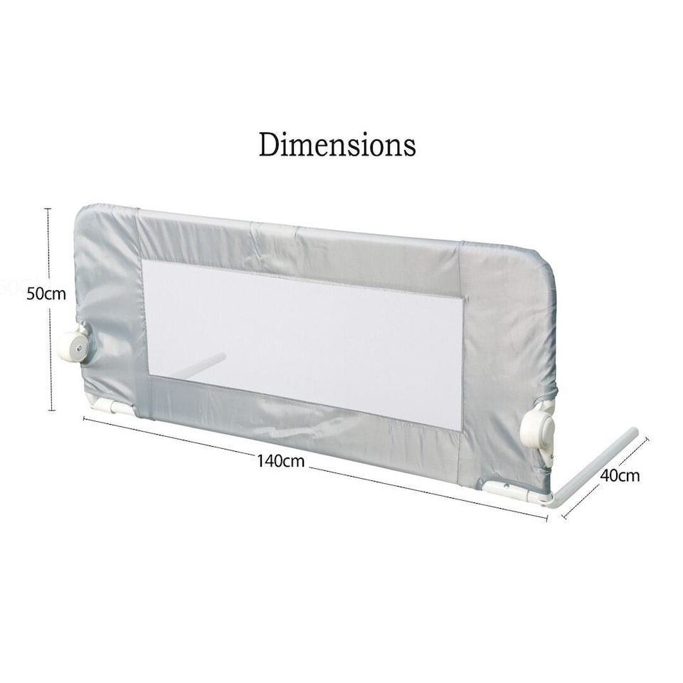 image 1 of Safetots Extra Wide Bed Rail, Grey 140cm Wide x 50cm Tall, Toddler Bed Guard For Safety