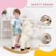 image 4 of AIYAPLAY Rocking Horse, Kids Ride On Horse with Unicorn Design, Sounds, Plush Ride On Toy for Ages 2-4 Years, White