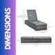 image 9 of Rattan Sun Lounger For Garden Reclining Deck Bed With Cushion Grey Grey