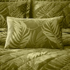 Portfolio Home Woburn Botanical Leaf Olive Filled Boudoir Cushion 32x50cm