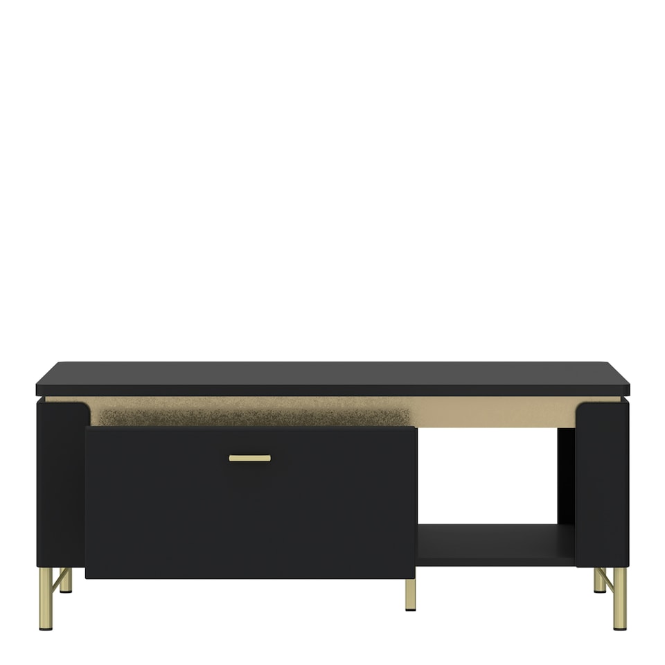 image 1 of Genoa Coffee Table 1 Drawer in Black Matt/Gold