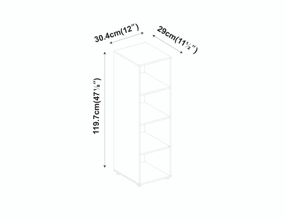 image 1 of 4 -Cube Tall Shelving Unit With Line Doors | Black | Black & Black | 1