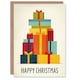 image 1 of Christmas Card Colourful Geometric Pile Of Xmas Presents