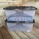 image 3 of 2 x 42L Clear Storage Box with Black Lid, Stackable and Nestable Design Storage Solution