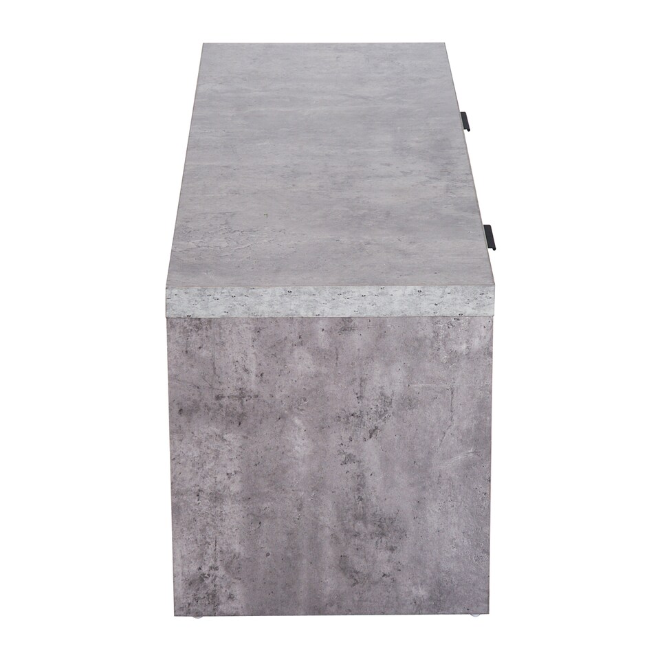 image 1 of HOMCOM TV Stand for TV up to 55 , 2 Doors TV Cabinet with Open Shelves, TV Unit TV Table for Living Room Bedroom Entertainment Room, 120L x 40W x 44H, Grey