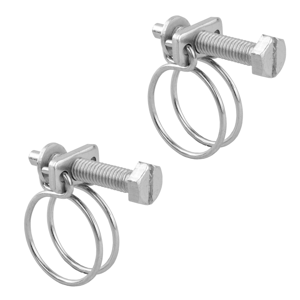image 1 of KCT Universal 15-18mm Double Wire Clips for Hose Pipe - 2 Pack