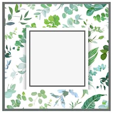 Green leaves (Picture Frame) Grey | M