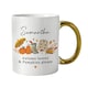 image 1 of Personalised Autumn Gold Handled Mug White