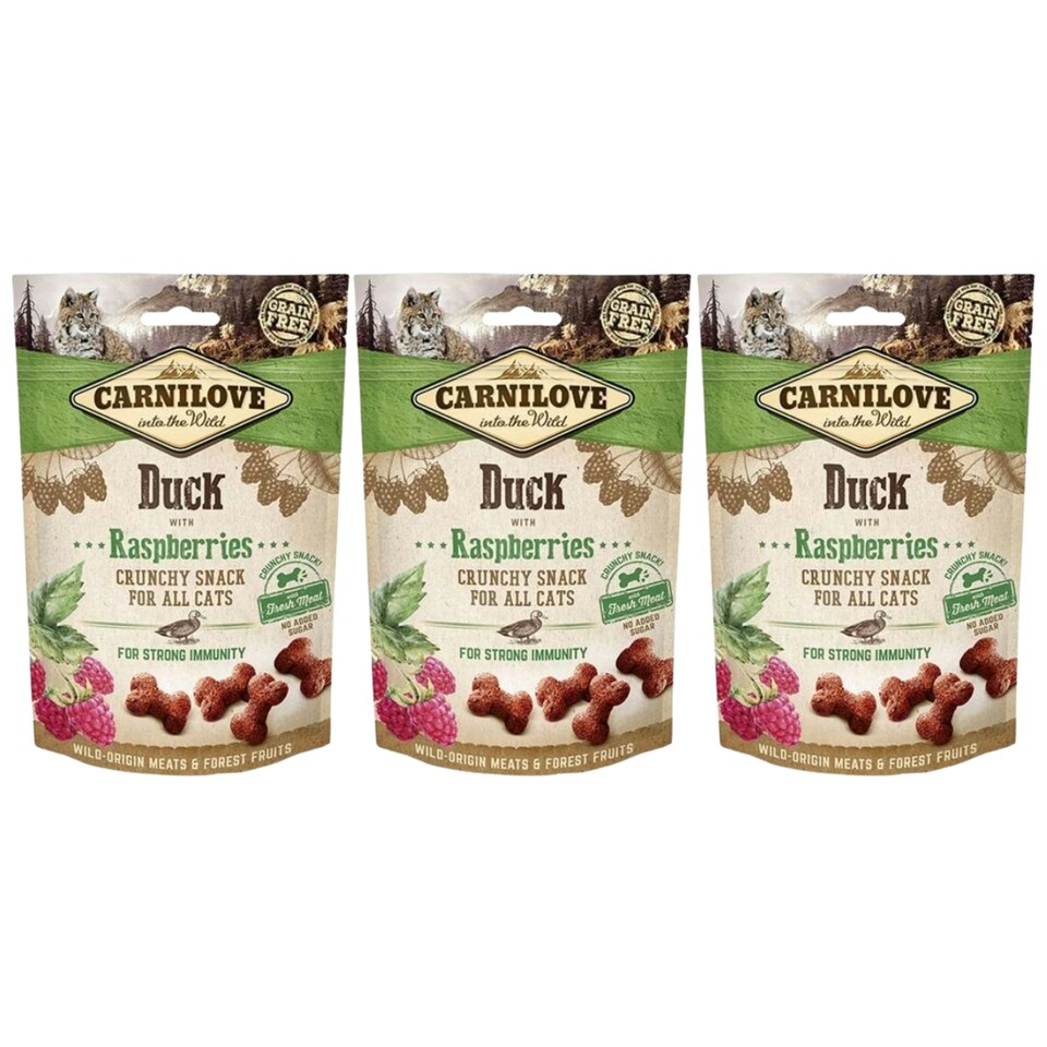 image 1 of Carnilove Duck with Raspberries Cat Treat 50g (3 Packs)