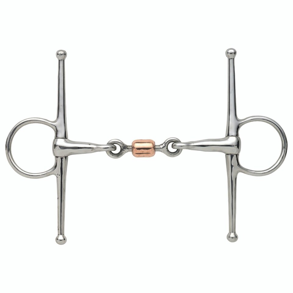 Shires Copper Peanut Horse Full Cheek Snaffle Bit - Silver - 4.5in