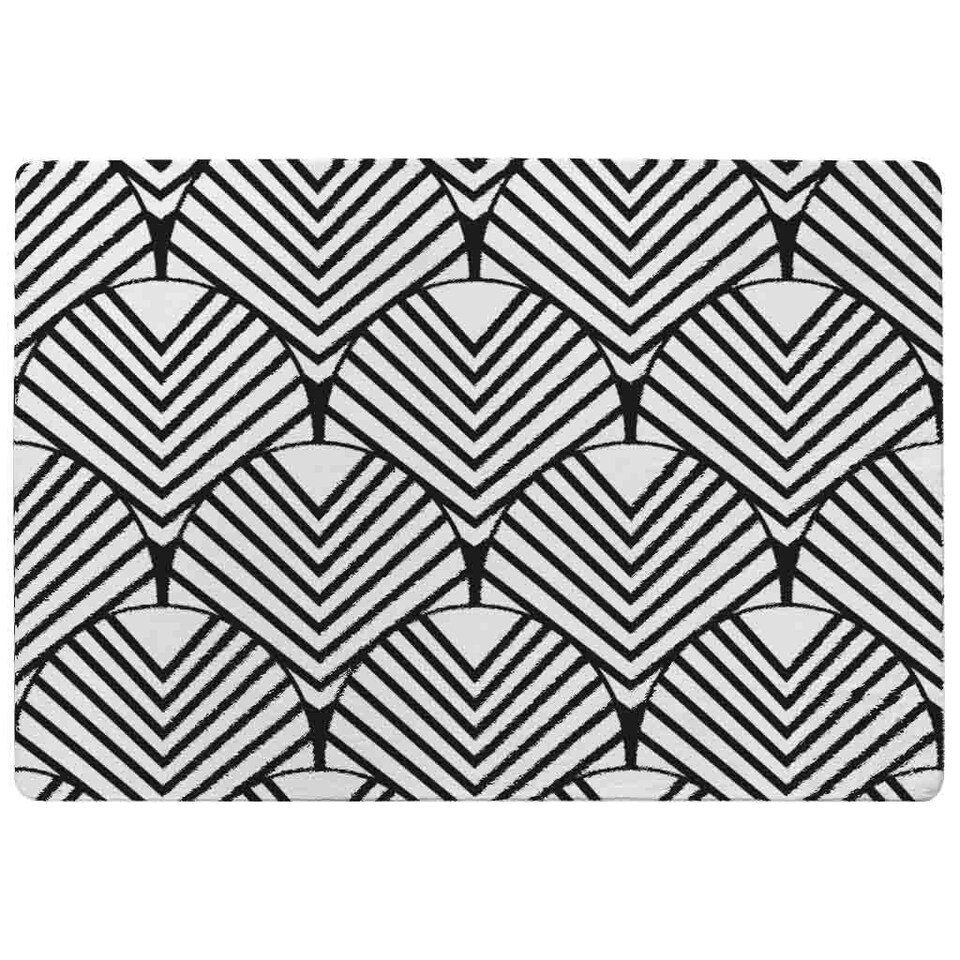 image 1 of Black Geometric Decoration (Rug) Black | Large: 140x200cm