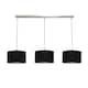 image 4 of ValueLights Reni Black & Chrome Drum Shade 3 Drop Bar Chrome Diner Ceiling Light and Bulbs Silver