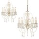 image 2 of ValueLights Pair Of Distressed Shabby Chic 5 Way White Pendant Ceiling Lights Chandeliers