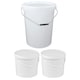 image 3 of 2 x 10 Litre Hard Wearing Strong White Plastic Buckets With Tamper Evident Lids & Handle