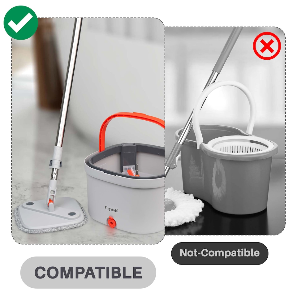 image 1 of 4 x Square Heads Refill Replacement Microfiber Home Cleaner Mopping Head