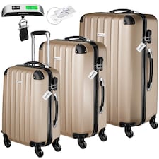 Suitcases Set of 3 - scale, luggage tag, lock included, swivel wheels | Cream | champagne | 1