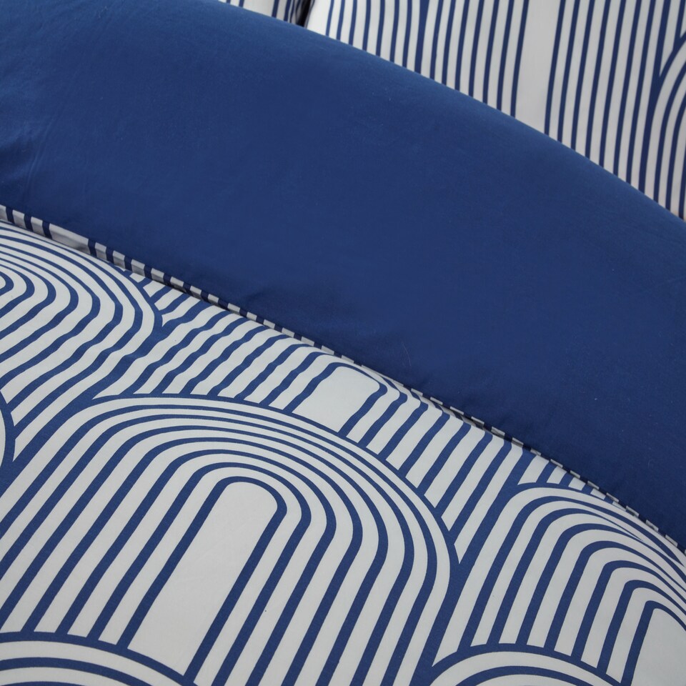 image 1 of Arches Geometric Cotton Blend Duvet Cover Set with Pillowcase