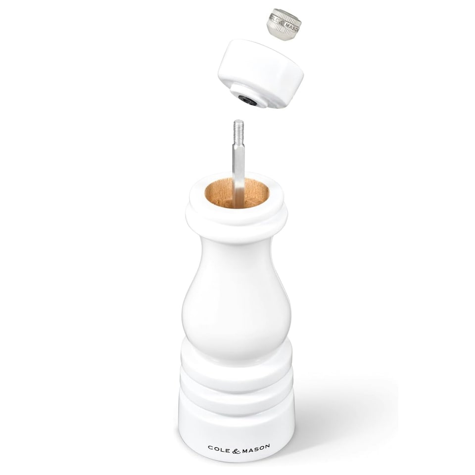 image 1 of Cole & Mason London White Gloss Salt & Pepper Mill Set 180mm