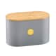 image 4 of Cooks Professional Ribbed Bread Bin, Linen Bag & Bamboo Board Set with Gold Label | Grey | Grey & Gold | 1