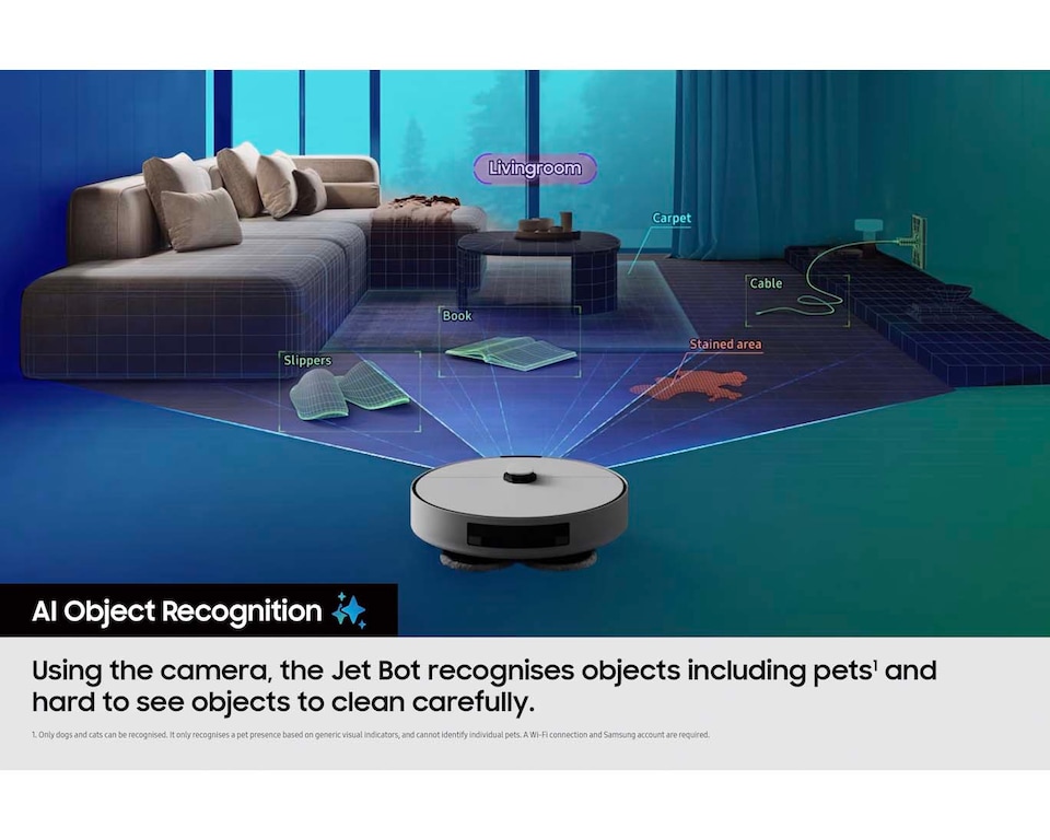 image 1 of Samsung VR7MD97714G Bespoke AI Jet Bot Combo Robot Vacuum Cleaner