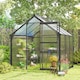 image 8 of Outsunny 6x6ft Walk-In Polycarbonate Greenhouse Plant Grow Galvanized