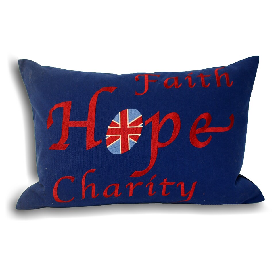 Paoletti Faith Cushion, Navy, 35 x 50cm