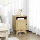 image 2 of HOMCOM Nightstand, Rattan Bedside Table w/ Cabinet, Shelf, Natural