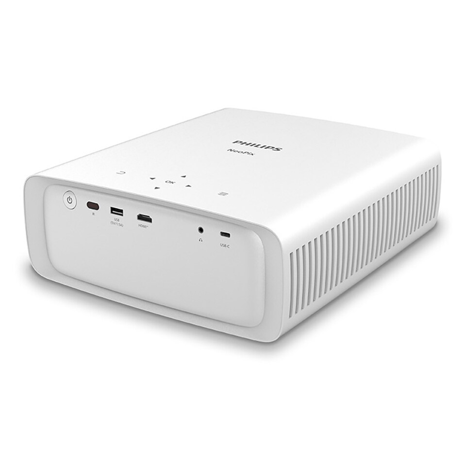 image 1 of Philips NeoPix 550 Smart Projector White- 100", 1080p, LED, Silent, Wi-Fi screen mirroring experience, Smart OS