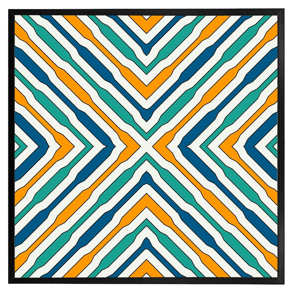 image 1 of Ethnic geometric figures (Picutre Frame) Brown | Oak | L