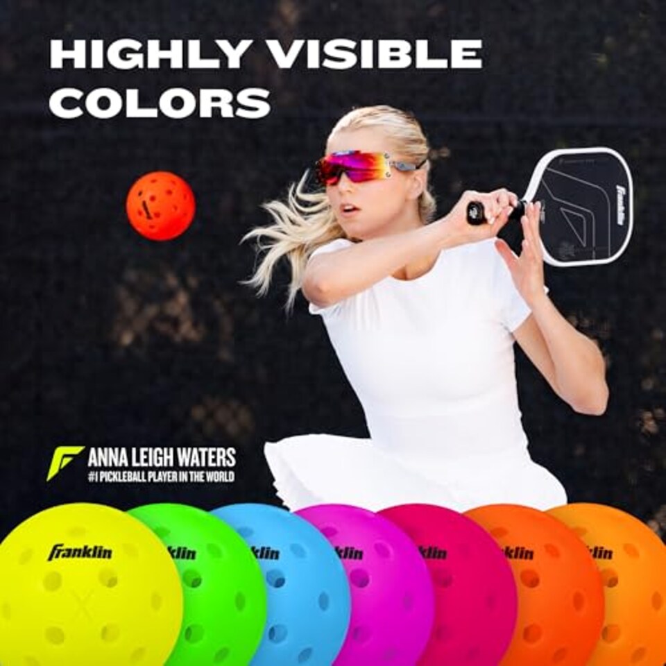image 1 of Franklin Sports Outdoor Pickleballs - X-40 Pickleball Balls - USA Pickleball (Usapa) Approved - 3 Pack Outside Pickleballs - Ember - Us Open Ball