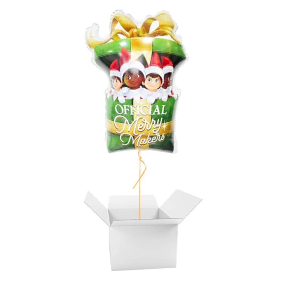 image 1 of Elf on the Shelf Christmas Merry Makers Giant Helium Foil Balloon - Inflated Balloon in a Box
