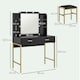 image 3 of HOMCOM Makeup Vanity Desk Set with Lighted Mirror, Stool, Black