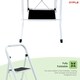 image 8 of Oypla Foldable 3 Step Ladder Stepladder Non Slip Tread Safety Steel White
