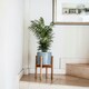 image 9 of Anzio Planter with Wooden Stand - Ceramic - L24 x W24 x H38.5 cm - Warm Grey | Grey