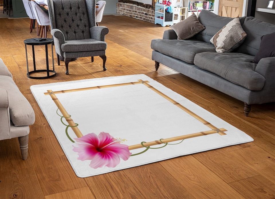 image 1 of Bamboo Border Designer Rug | Multi