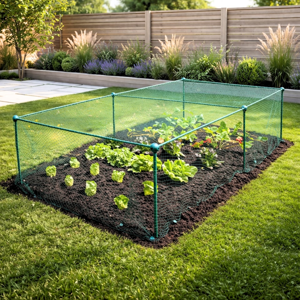 image 1 of GardenSkill Fruit & Vegetable Cage Kit with Insect Mesh 1.25m x 0.625m H - Quick Build Garden Crop Protection Frame for Brassicas, Raised Beds