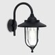 image 1 of ValueLights Black Outdoor Swan Neck Wall Lantern with 6W Warm White Bulb Black