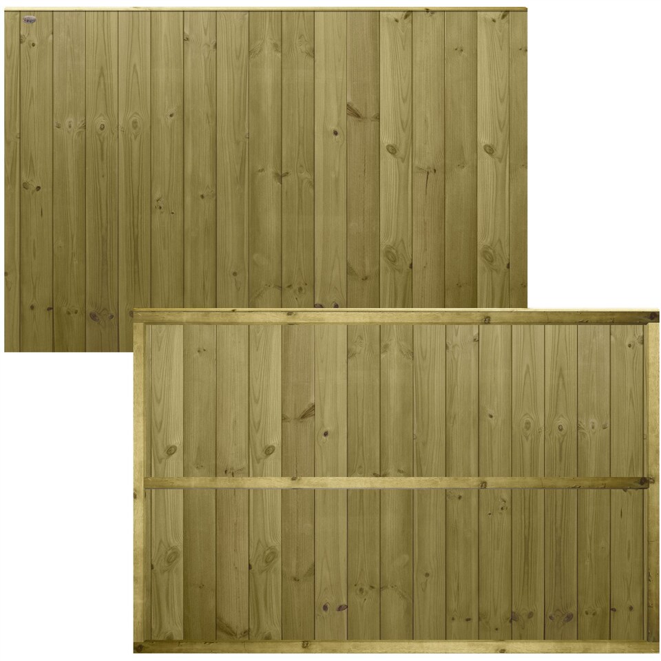 image 1 of Ultimate T&G Vertical Boards W:6ft x H:4ft Fence Panel Treated Timber (Pack of 3)