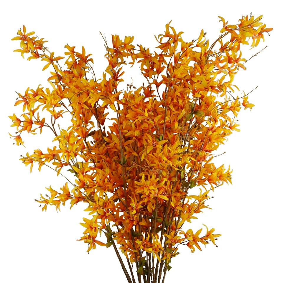 image 1 of 6x 130cm Yellow Blossom Floral Spray Artificial