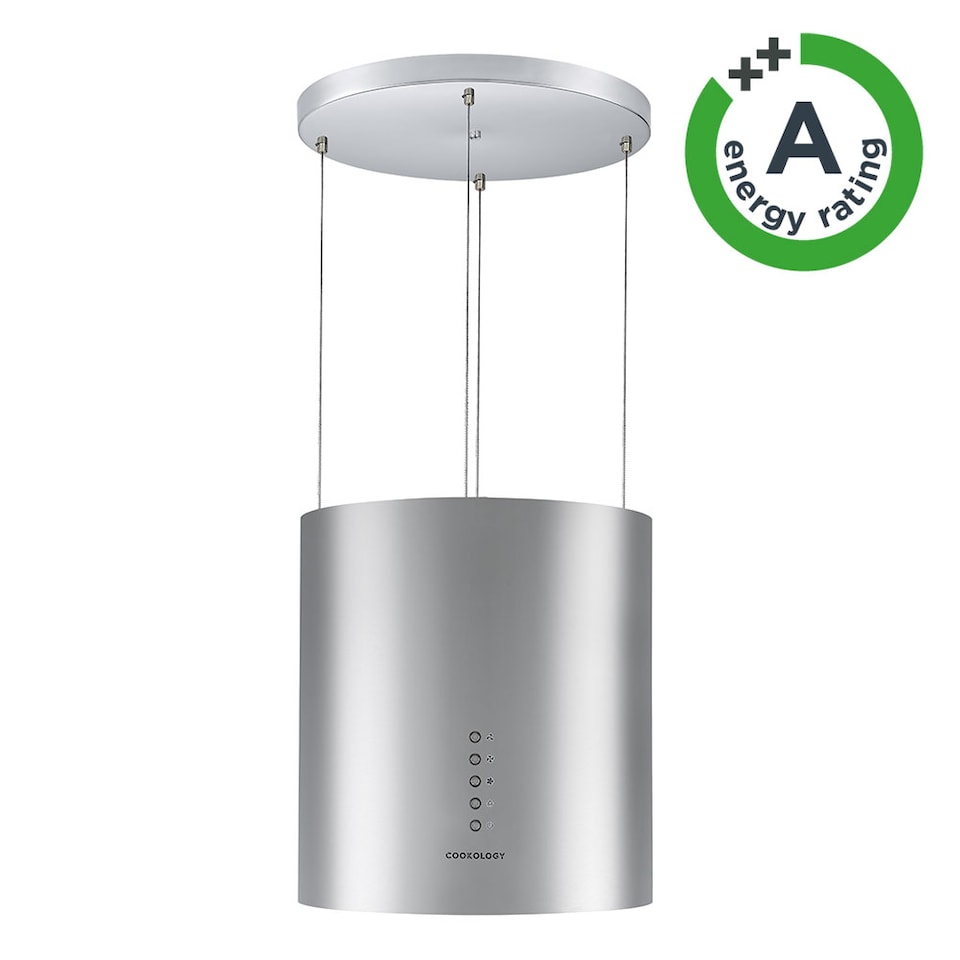 image 1 of Cookology 35cm Stainless Steel Cylinder Island Cooker Hood - Energy Rating A++