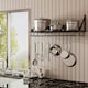 image 2 of Living and Home Kitchen Wall Mounted Shelves Rack for Pan Storage