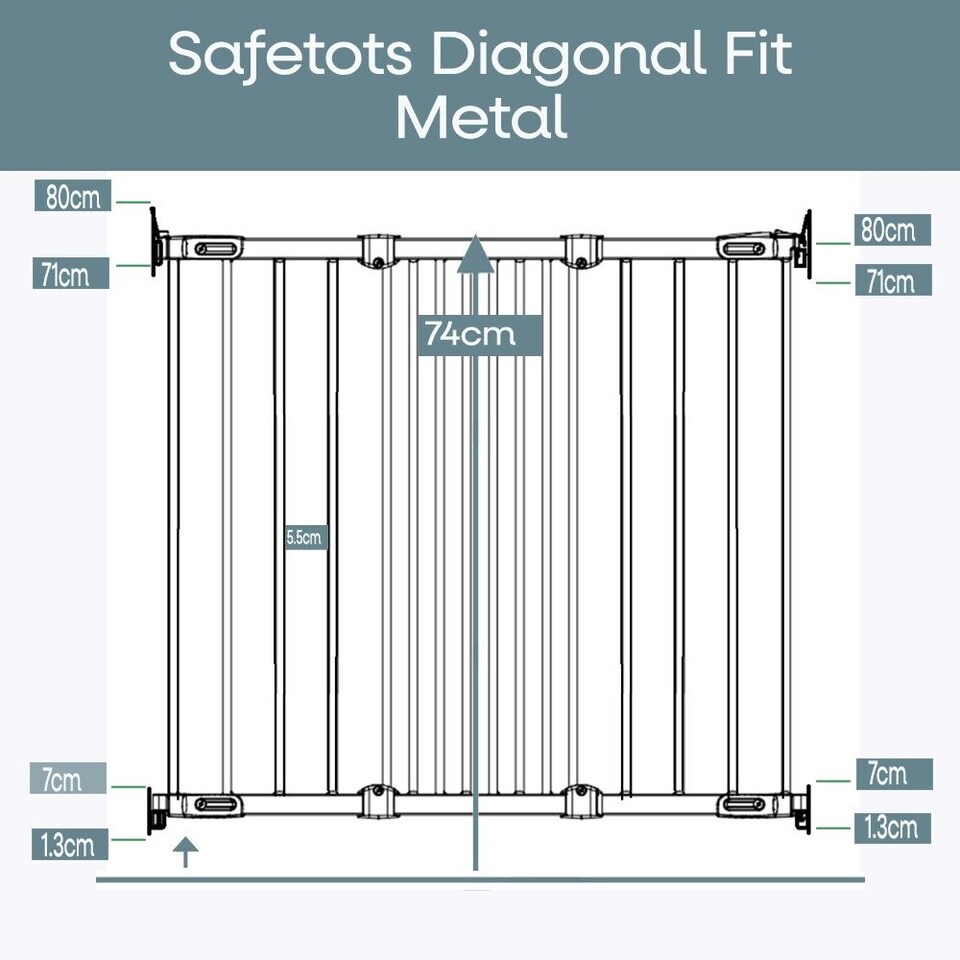 image 1 of Safetots Solution for Up and Down Staircases, Black, Multi Panels, up to 102cm, and, Screw Fit Gate, 67cm - 105.5cm