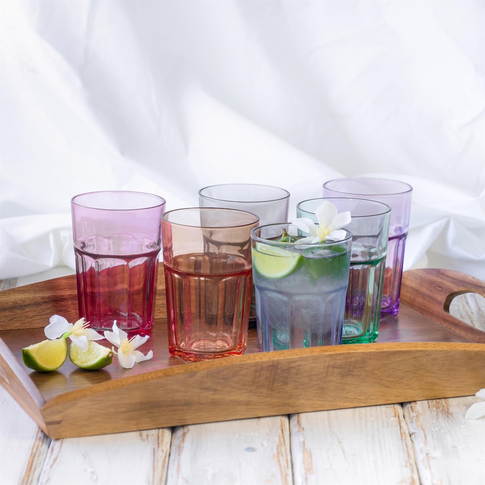 image 1 of LAV Aras Coloured Highball Glasses - 365ml - 6 Colours - Pack of 6