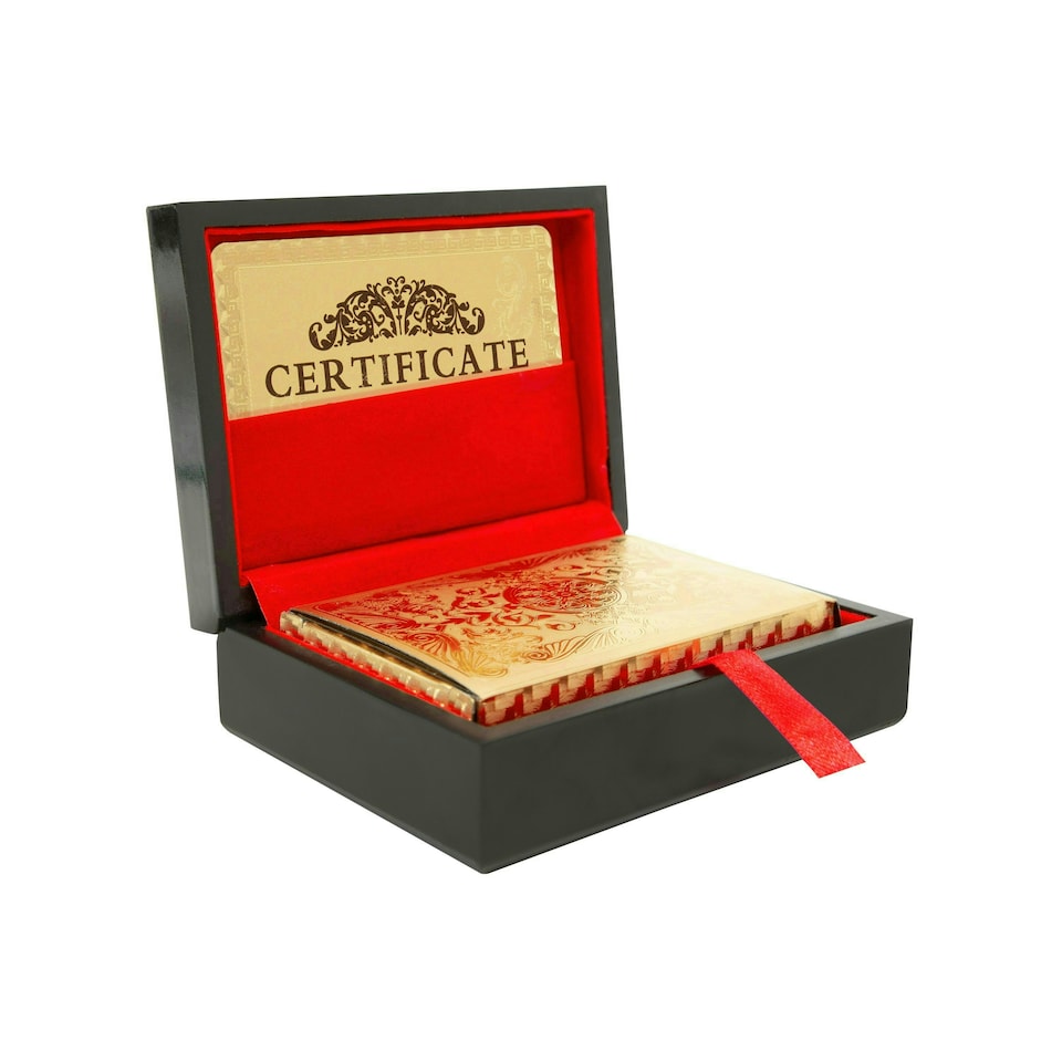 image 1 of Gold Plated Playing Cards With Gift Box