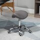 image 2 of HOMCOM Cosmetic Stool 360 Rotate Height Adjustable Salon Massage Spa Chair Hydraulic Rolling Faux Leather Saddle Stool Mobility, Grey