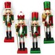 image 3 of 25cm Red & Green Wooden Nutcrackers - 4-Piece Set
