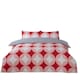 image 1 of Geo Polycotton Reversible Duvet Cover Set with Pillowcase | Red | Double | 1