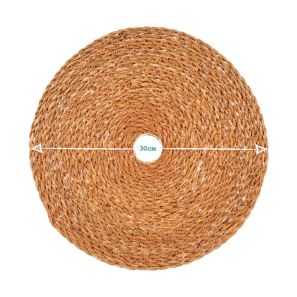 image 1 of Argon Tableware Round Woven Typha Placemats - 30cm - Pack of 6 | Brown | Brown