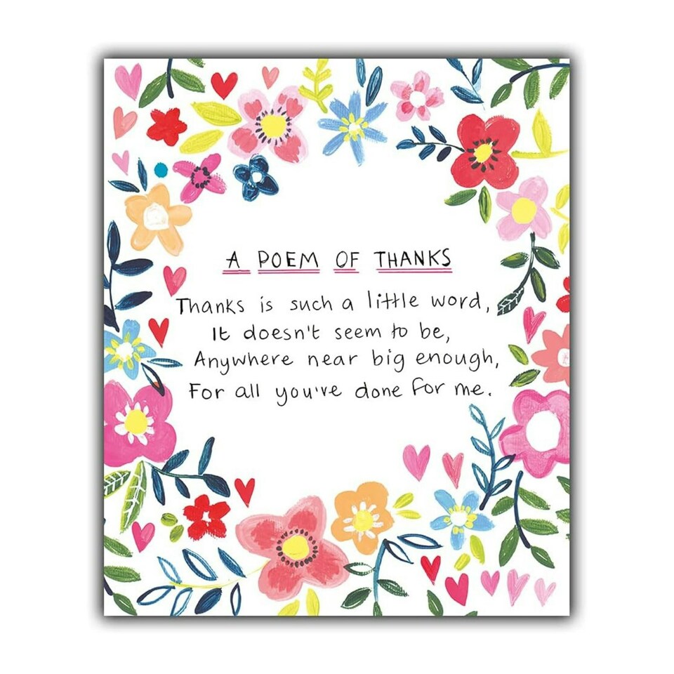 Thank You Card, A Poem Of Thanks Card, Thank You Greeting Card, Perfect, Greetings Card, Female Greetings Card, Thank You Cards, Thank You Greetings Cards