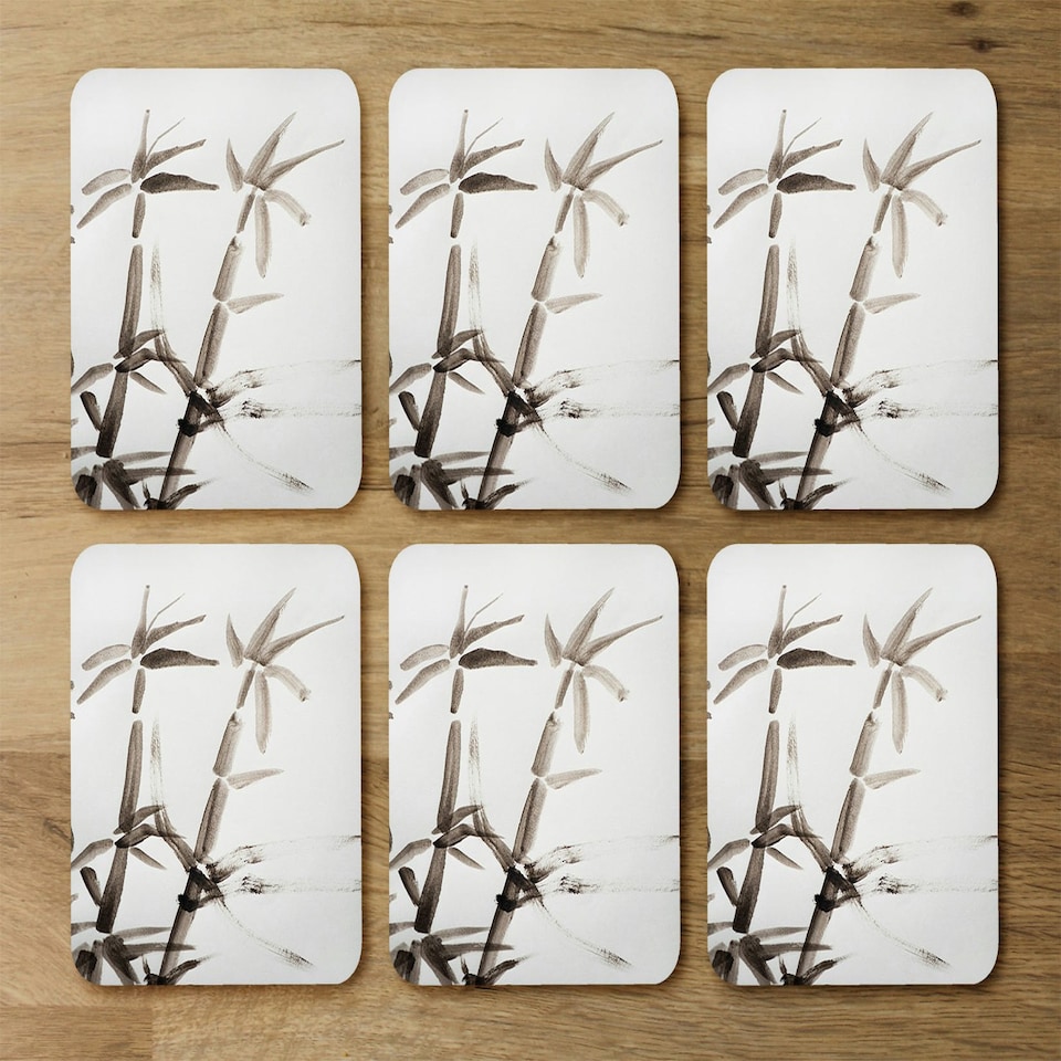 image 1 of Japanese painting of bamboo (Placemat & Coaster Set)